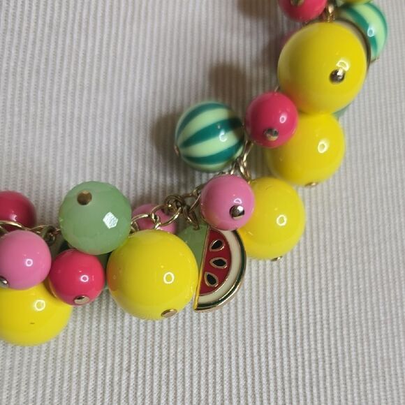 Talbots Yellow and Pink Watermelon Beaded Necklace - Picture 2 of 6